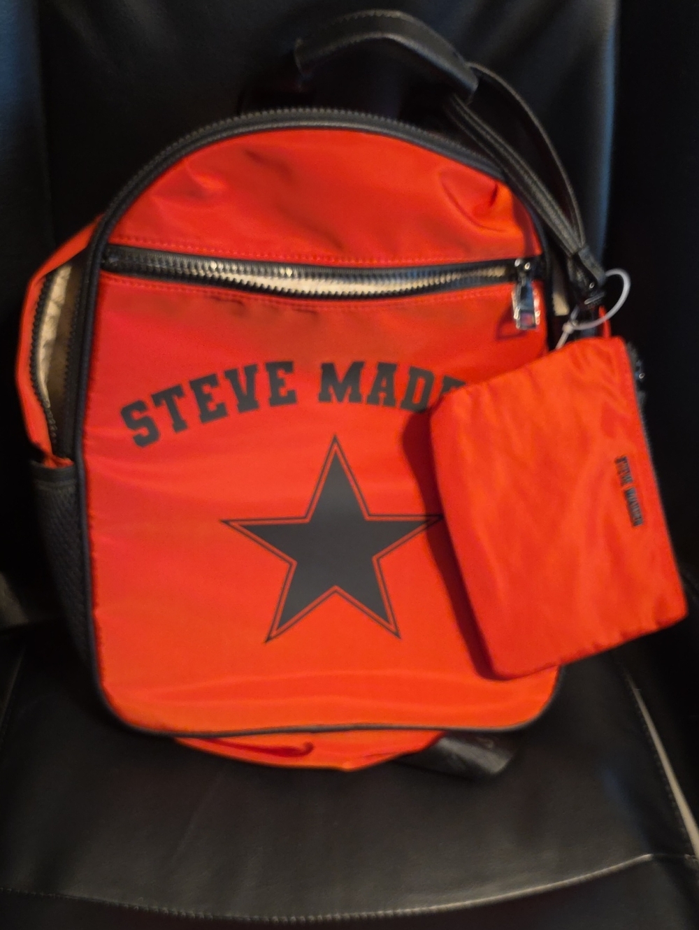 Steve Madden Red Nylon Backpack with Pouch